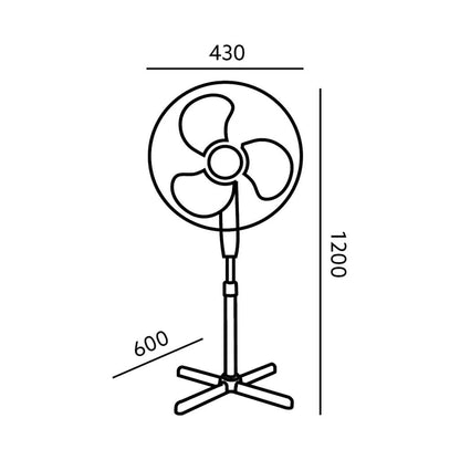 Podni ventilator Viento, 45W, bijeli